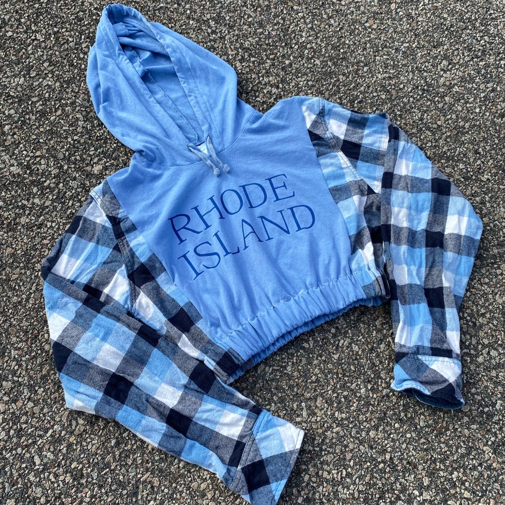 URI Cropped Flannel Shirt